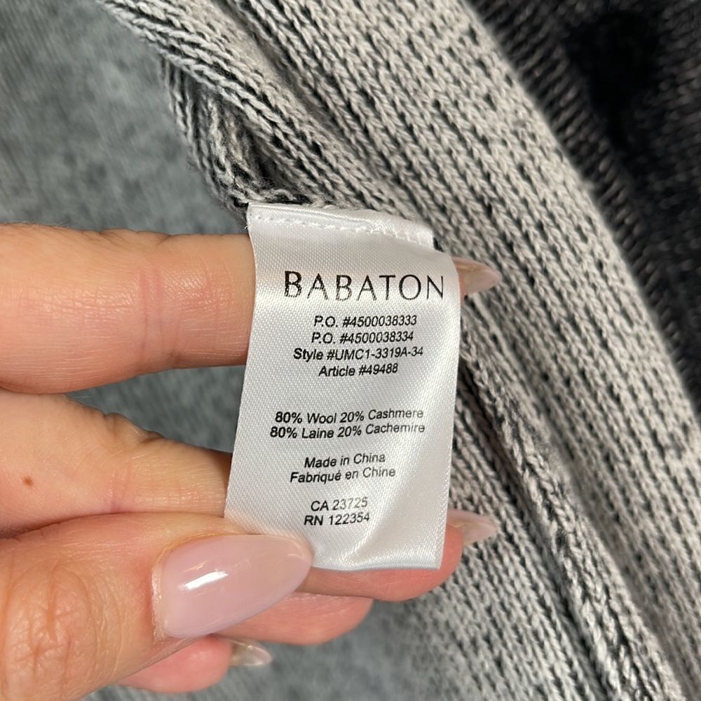 EUC Babaton Aritzia Cashmere Blend Gray Waterfall Cardigan XXS - Picture 7 of 8